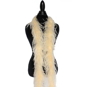 Champagne 2ply Ostrich Feather Boa Scarf Prom Halloween Costumes Dance Decor - Picture 1 of 1