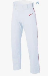 Pantalones de béisbol Nike Vapor Select de longitud completa para niños BQ6443-104 blancos con rojo XS $35 - Imagen 1 de 10