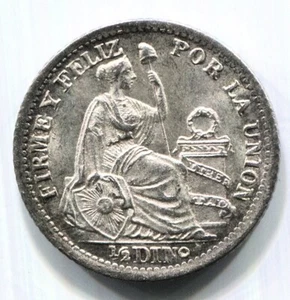 Peru - 1900/890 JF 1/2 Dinero KM#206.2 Gem Frosty BU - Picture 1 of 2