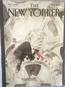 New Yorker Magazine June 19 2017 Trump Red Tie Caught in Clock Modern Times - Picture 1 of 2