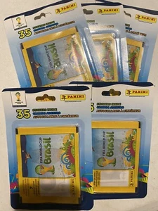 Lot (10) Blisters 2014 Panini FIFA World Cup Brasil 350 Stickers Ronaldo Messi - Picture 1 of 1
