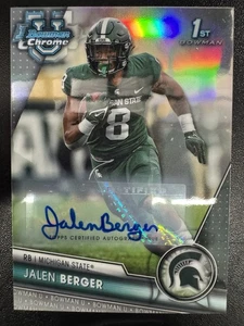 2023 Bowman University Chrome - Chrome Prospect Auto Jalen Berger #121 /499 - Picture 1 of 2
