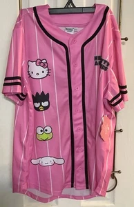 Maglia baseball Hello Kitty And Friends rosa grafica donna grande nuova con etichetta - Foto 1 di 2