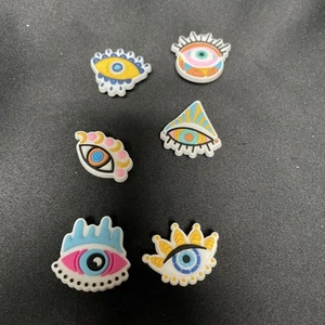 Croc Jibbitz Silicon ~ lot of 6 - Evil Eyes - # 1200 - Picture 1 of 1