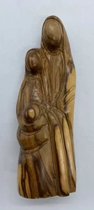 Statuina in legno di ulivo intagliato a mano della Sacra Famiglia Betlemme Israele decorazione natalizia - Foto 1 di 8
