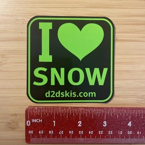 I Love Snow Green/ Black BZ Vtg Aloha  Snowboarding Surfing STICKER - Picture 1 of 4