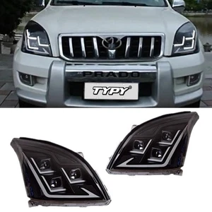 LED DRL Fits For Toyota Land Cruiser Prado FJ120 Headlights Assembly 2003-2009 - Picture 1 of 1