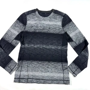 Lululemon Mens Core Crew Rulu Shirt Size Medium Universal Stripe - Picture 1 of 6