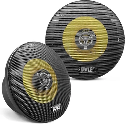 Pyle Car Three Way Speaker System - Pro 6.5 Inch 280 Watt 4 Ohm Yellow/Black  - Image 1 of 4