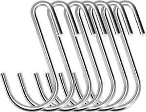 30 Pack 2.4" Silver S Hooks for Hanging Heavy Duty Items, Plants, Clothes & More - Picture 1 of 9