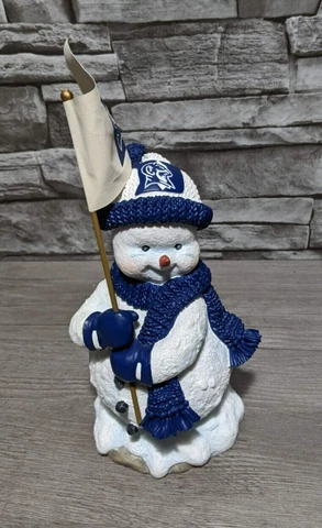 Ridgewood  Collection 9" Henry Duke University Blue Devils Snowman Flag Figurine Cover