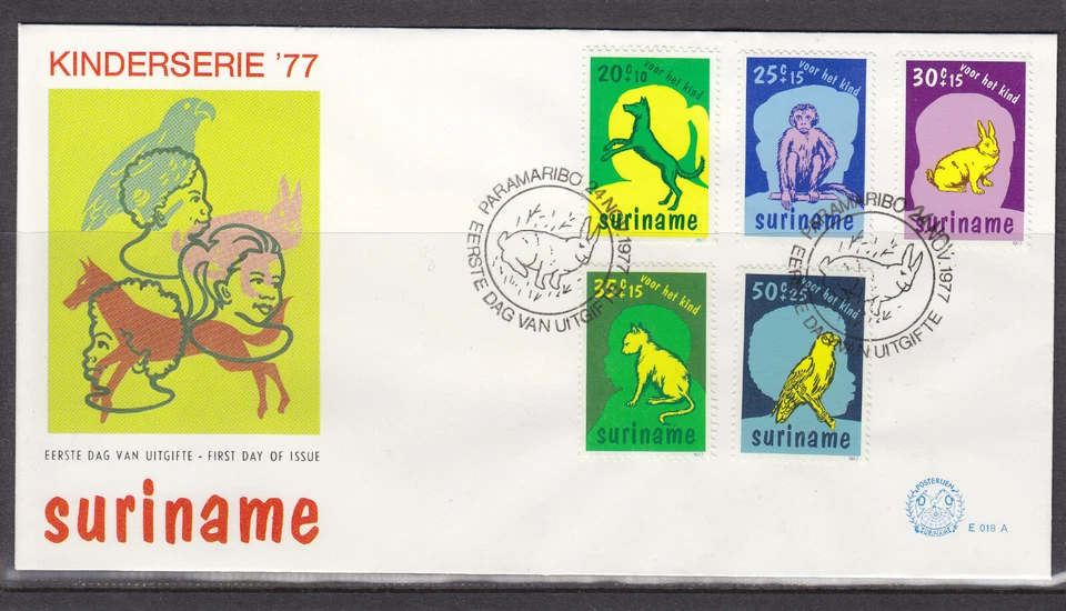 Surinam - Surinam Edición FDC 1977 (18A) Animales Foto 1 de 1