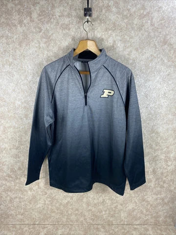 COLOSSEUM Gray Purdue Boilermakers Tortugas Logo Quarter-Zip Jacket Size L NWT Cover