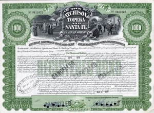 1978 Atchison Topeka & Santa Fe RR Bond Certificate - Picture 1 of 1