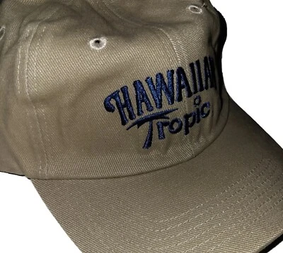 Sombrero Hawaiano Tropical Caqui Beige Gorra Playa Tropical Azul Bordado Correa Ajustable Foto 1 de 4