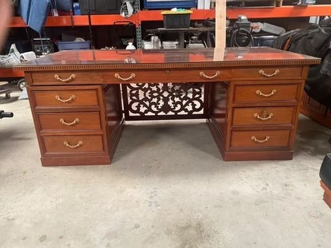 Antique rose wood office desk with Chair Cover