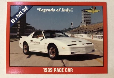 1989 TURBO TRANS AM INDY 500 PACE CAR CARD Legends of Indy #56 Indianapolis 500 - Image 1 of 2