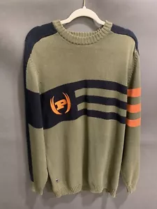 Maglione Phat Farm Maglia Arancione Verde Nero Colore Blocco Ricamato LOGO Taglia L - Foto 1 di 14