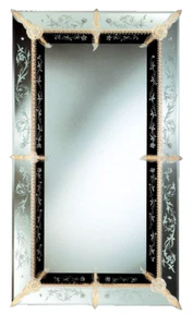 Specchio veneziano in Vetro di Murano intagliato Cornice in Oro 24 Made in Italy - Picture 1 of 6