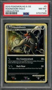 Pokemon 2010 Heart Gold Soul Silver Undaunted #5 Houndoom Holo PSA 8 - Imagen 1 de 2