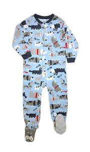 Carter's Toddler Footed Fleece Sleeper, Blue Dog Print, Size 4T - Picture 1 of 3