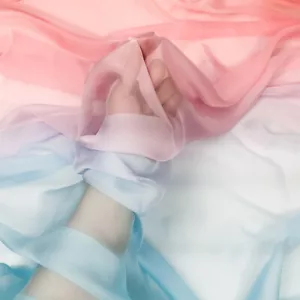 Farbverlauf Farbe Chiffon Stoff zum Selbermachen Regenbogen Kostüm Tanzkleid Nähen 100cmx150cm - Bild 1 von 65