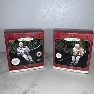 1997 Hallmark Keepsake Wayne Gretzky  & 1998 Mario Lemieux Christmas Ornaments - Picture 1 of 9