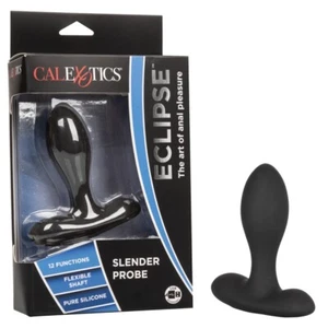 Cal Exotics Eclipse Slender Anal Probe Black Vibrating Silicone Butt Plug - Picture 1 of 13