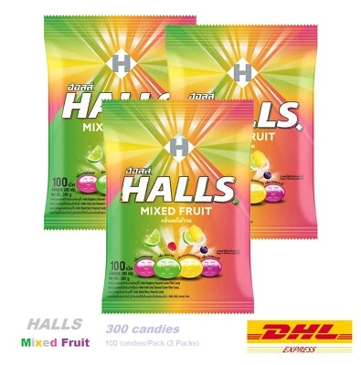 3 paquetes de dulces de frutas mixtas HALLS con 4 sabores 280 g (3 paquetes - 300 dulces) Foto 1 de 4