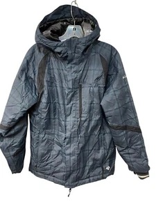Columbia Omni Heat Ski Jacket Blue Plaid Youth Size 14/16 Omni Tech Hooded - Picture 1 of 10