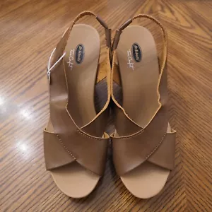 Neu DR.SCHOLL'S True Comfort Meanit braune Kunstleder-Sandalen Gr. 7,5M - Bild 1 von 3