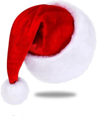 Christmas Hat, Santa Hat Holiday for Adults Unisex Velvet Comfort Extra Thick - Image 1 of 4