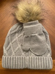Starting Out Treasures by Starting out Newborn Poms Beanie and Gloves Gray - Picture 1 of 3