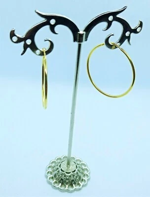 ORECCHINI CERCHIO GRANDI ORO GIALLO 18KT 750 DONNA BOUCLES OREILLES OR EARRINGS - Immagine 1 di 2