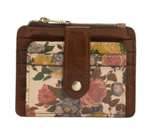 Patricia Nash Leather Cassis Id Credit Card Case Wallet Floral Print Design - Picture 1 of 4