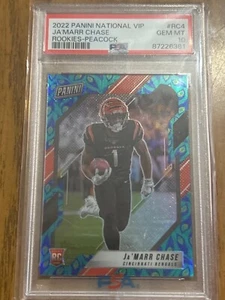 2021 National Convention VIP Gold Pack Peacock Prizm Ja'Marr Chase Rookie RC - Picture 1 of 2