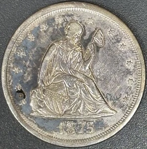 1875-S 20C Twenty Cent Piece - Raw AU - See Pictures - Picture 1 of 3