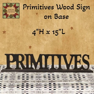 Primitives Black Wood Sign on Base - Picture 1 of 2
