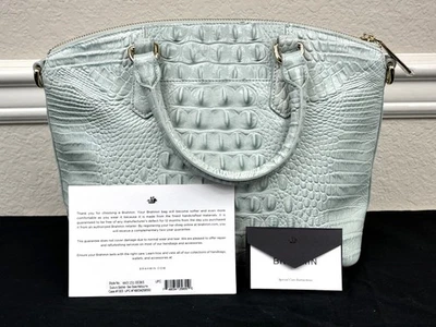 Brahmin Duxbury Satchel Sea Glass Melbourne Croc Embossed Genuine Leather NEW - Image 1 of 4