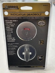 Brinks Commercial Indicator Deadbolt BC40131 Satin Chrome Finish Heavy Duty New - Picture 1 of 3
