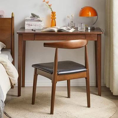 Solid Wood Computer Desk with Drawers, Modern Writing Desk for Home Office, M... - Image 1 of 4