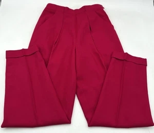 JONES NEW YORK 100% WOOL PLEATED PANTS WOMENS SZ 10 FUCHSIA PINK WIDE LEG - Picture 1 of 15