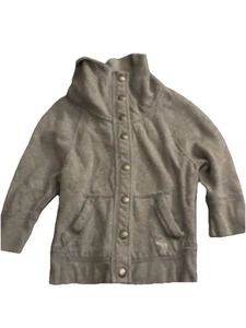 Kids Children’s Youth Abercrombie & Fitch Grey Fold Neck Sweatshirt Buttoned S - Picture 1 of 6