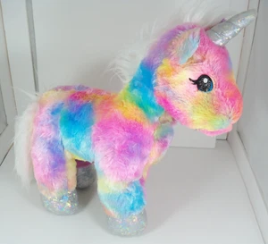 Build a Bear Workshop Rainbow Unicorn Plush 16” Tie-Dye BAB Holographic Hooves - Picture 1 of 8