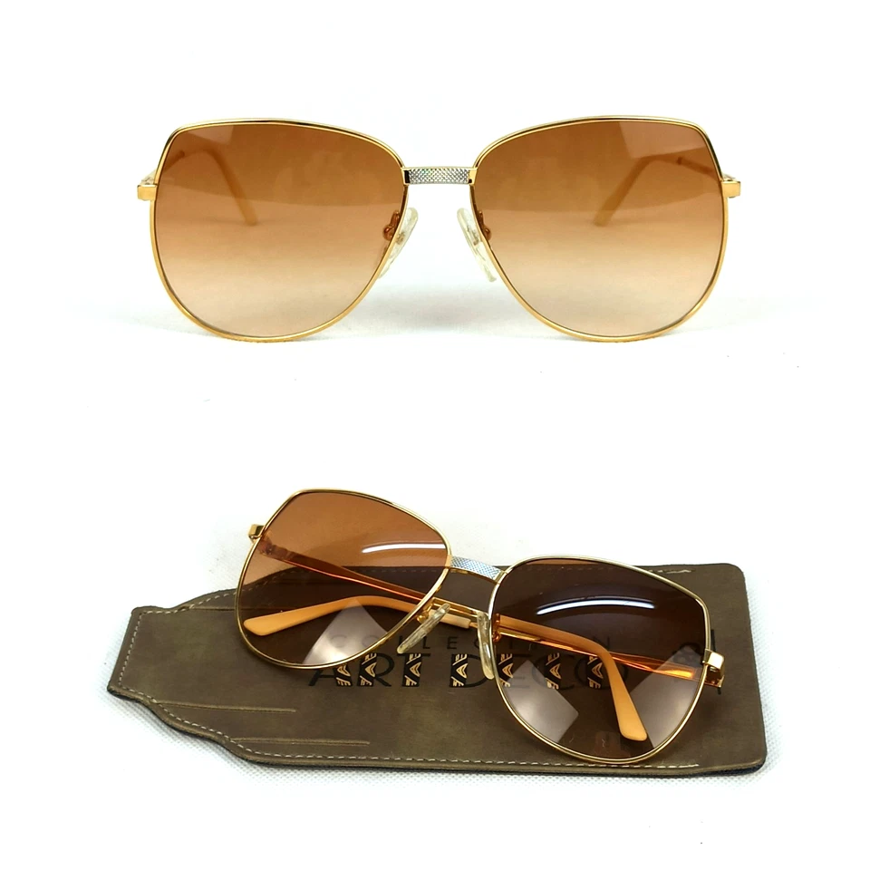 GAFAS DE SOL VINTAGE ICÓNICAS DE METAL CON LOGOTIPO DE GÁNGSTER PARÍS AÑOS 80 ART DECO DE FRANCIA Foto 1 de 4