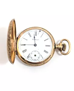 Antiguo Reloj Bolsillo WALTHAM Caja Cazadora Damas Oro 14K, Talla 0 - Imagen 1 de 7