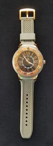 Louis Richard Large Rose Gold/Gray Watch 52mm Rubber Band 6.5"-8.5" New Battery - Picture 1 of 4