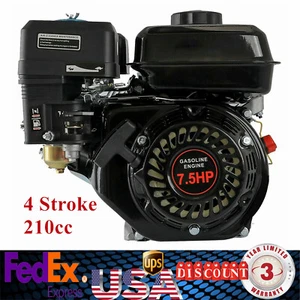 7.5HP Horizontal Shaft Gas Engine Motor For Honda GX160 Air Cooled Pull Start - Picture 1 of 12