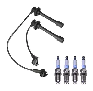 Denso Wire Set 5mm & 4 Double Platinum Spark Plug 0.044 Kit For Toyota 1.5L L4 - Picture 1 of 1