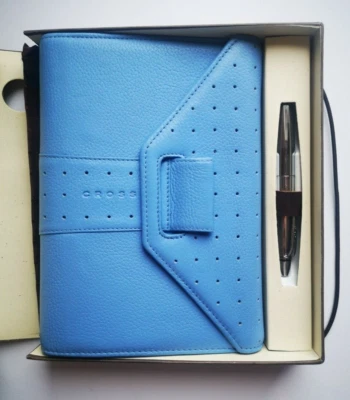 Cruz Autocross Colección Cuero Agenda Personal Cubierta Pluma Azul Aciano M Foto 1 de 4